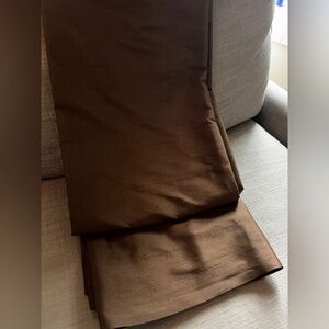 Pottery Barn Silk Dupioni Pole Pocket Lined Drapes, Brown, 2 Panels
